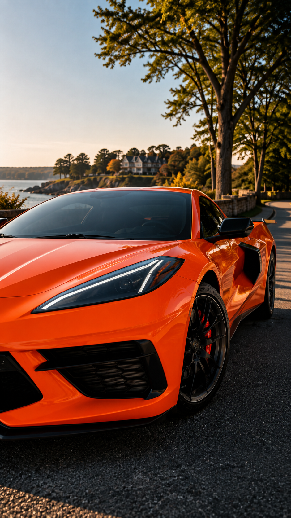 Orange Chevrolet Corvette C8 with a ceramic coated gloss finish detailed by CustomsByAli in Lorain, OH