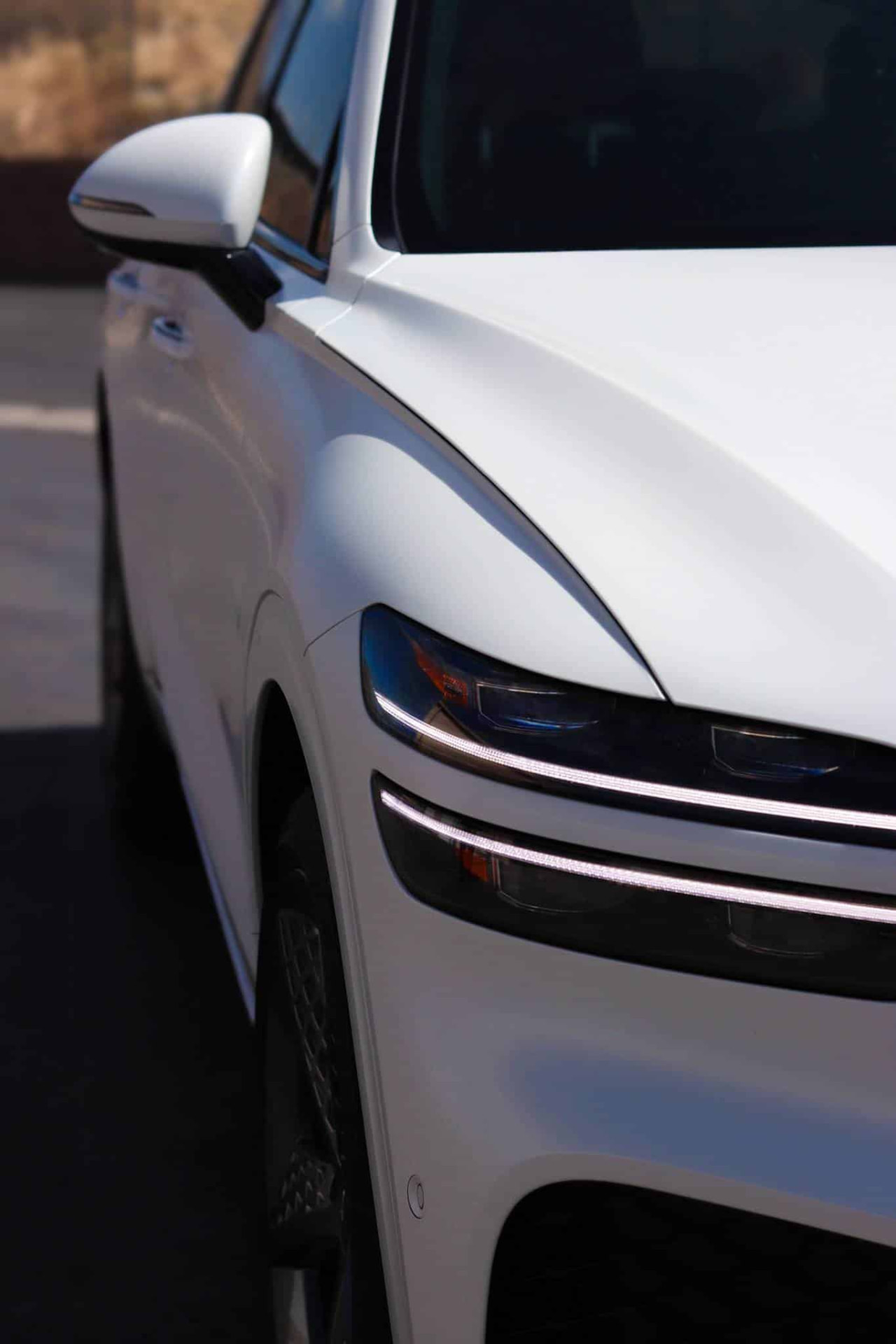 White SUV detailed and ceramic coated at a charger in Cuyahoga County, Ohio