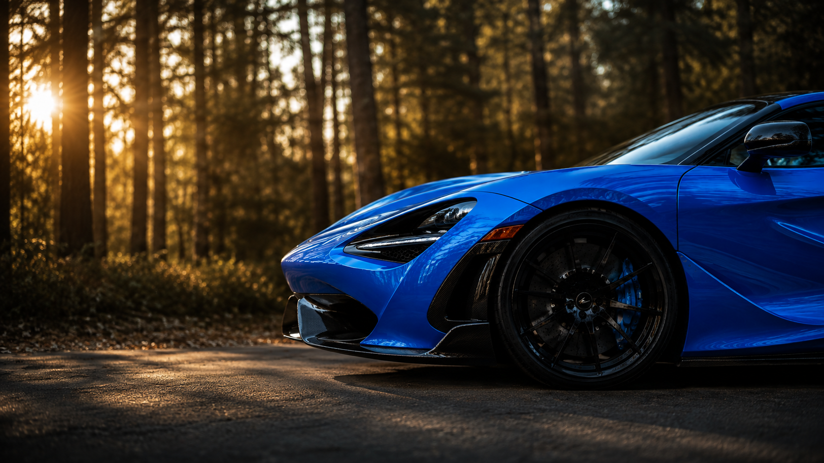 Blue McLaren supercar with a paint-corrected, ceramic coated finish after a detail by CustomsByAli