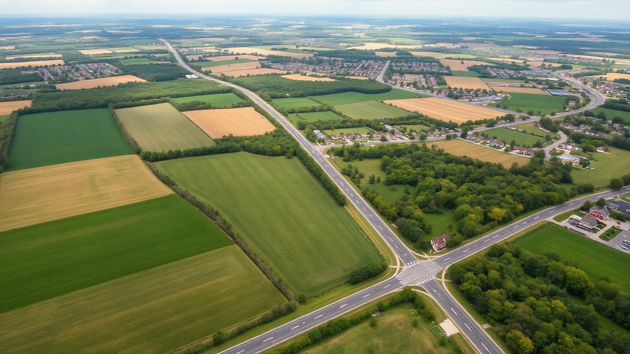 Rolling farmland and hills of Lorain County, Ohio
